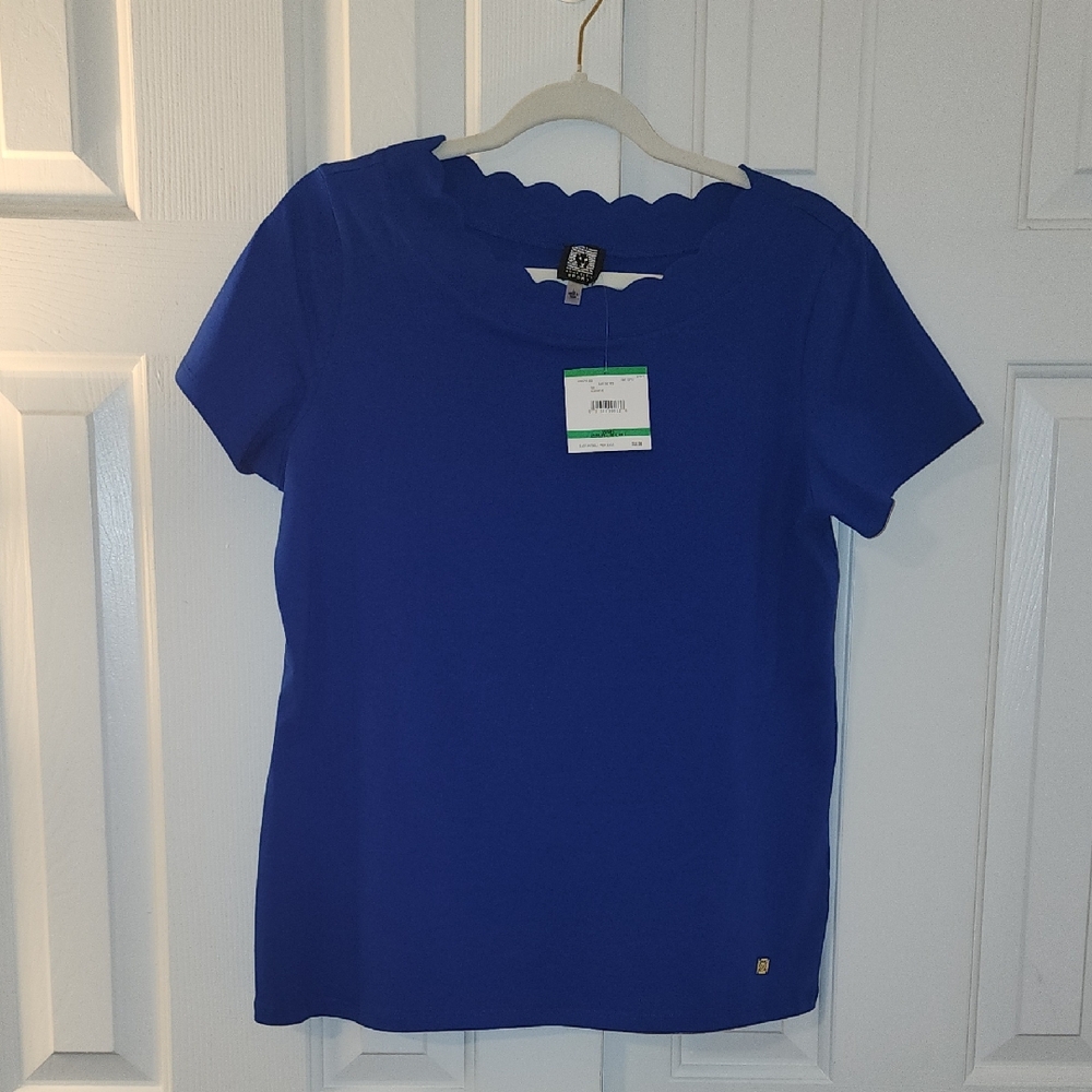 Anne Klein Sport Vibrant Blue Top NWT Size L